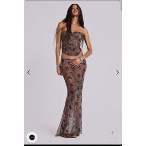 NWT Jaded London Cibele Chiffon Maxi Skirt And Corset Top Set Size 4